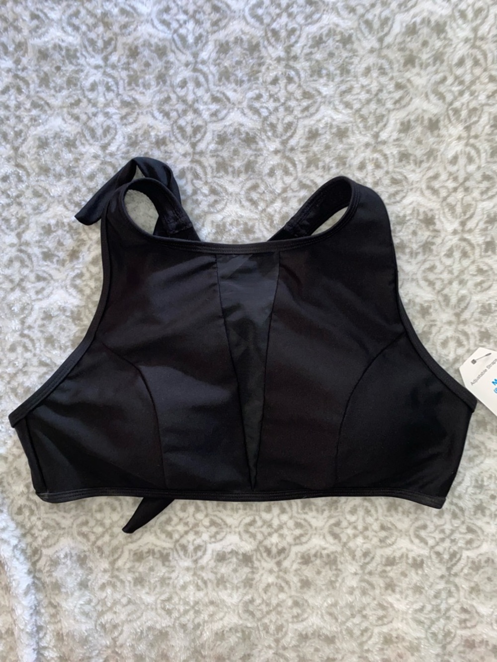 Time and Tru Black High-Neck Sports Bra